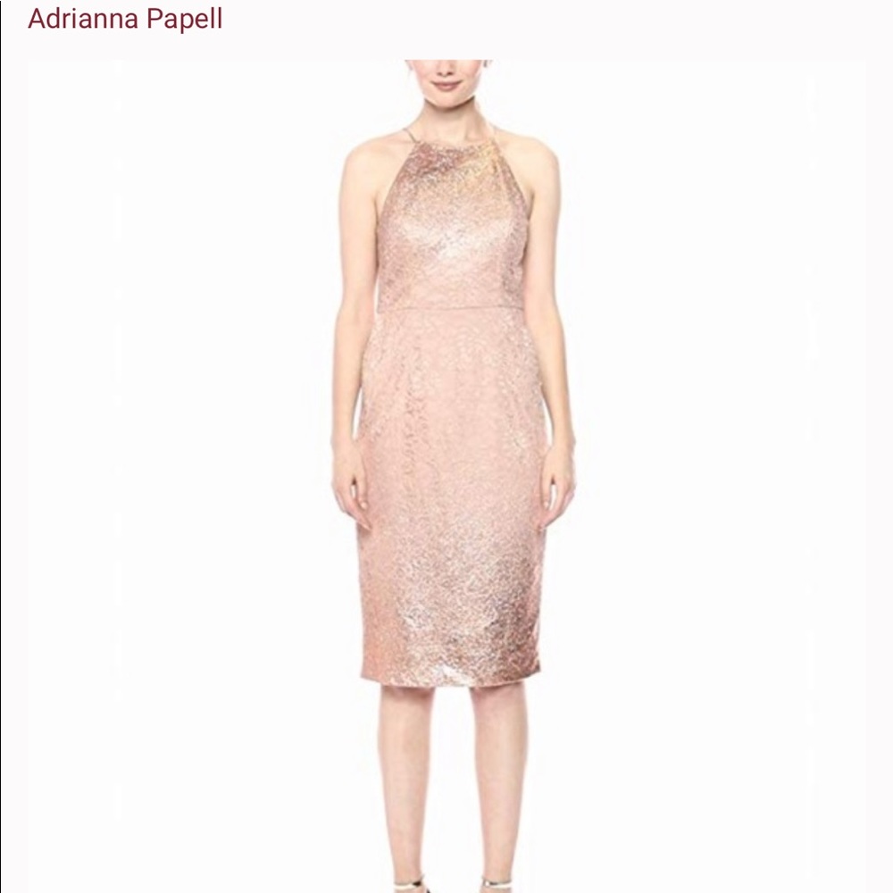 Adrianna papell pink ombré shimmer dress